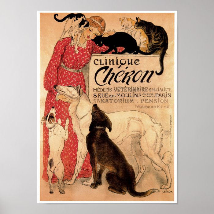 Steinlen's Vintage Clinique Chéron   Print