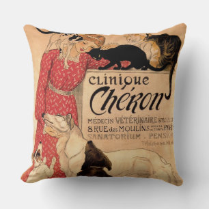 Steinlen's Vintage Clinique Chéron Throw Pillow