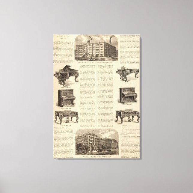 Steinway and Sons, Piano Manufacutrers Canvas Print (Front)