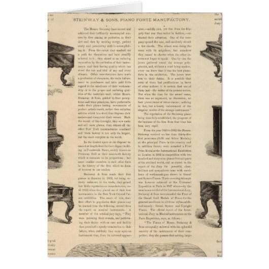 Steinway and Sons, Piano Manufacutrers Cards (Front)