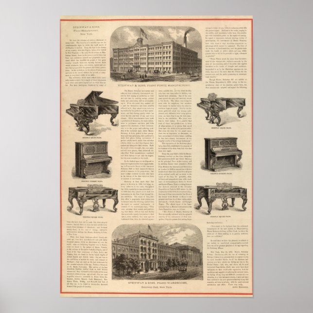 Steinway and Sons, Piano Manufacutrers Poster (Front)