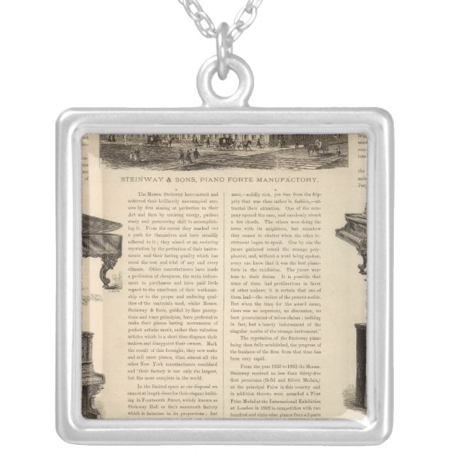 Steinway and Sons, Piano Manufacutrers Silver Plated Necklace (Front)