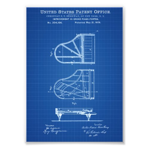 Steinway Piano Patent _ Patent Print