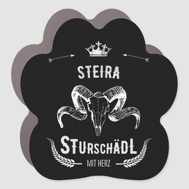 Steira Sturskel with heart Styria Austria Car Magnet (Front)