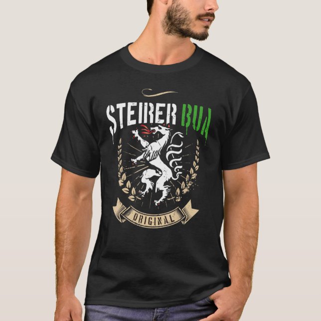 Steirer Bua Steiermark Coat Of Arms Panther Steire T-Shirt (Front)