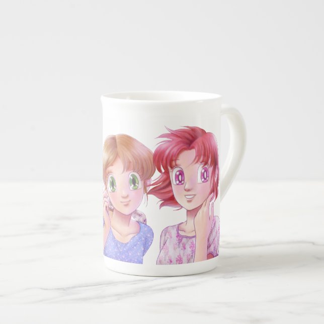 Stela and Sabrina from my original manga Bone China Mug (Front Right)