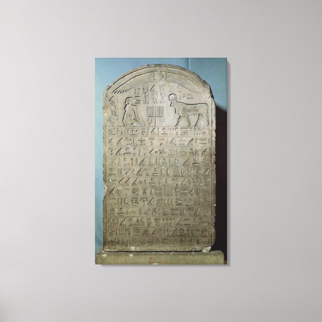 Stela commemorating the burial of the Apis Canvas Print (Front)