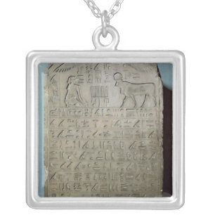 Stela commemorating the burial of the Apis Silver Plated Necklace