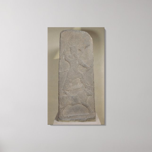 Stele depicting the storm-god Adad Canvas Print (Front)