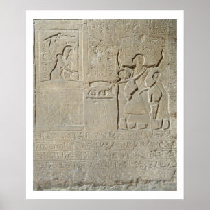 Stele of the necklaces, Hormin receiving the gold Poster