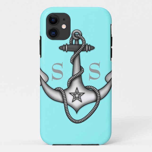 Stella Anchor Down Rope Preppy Bold Personalize Case-Mate iPhone Case (Back)