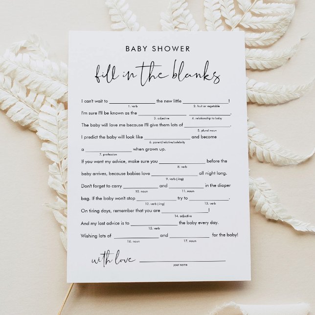 STELLA Baby Shower Libs, Fill in the Blank Game Invitation (Creator Uploaded)