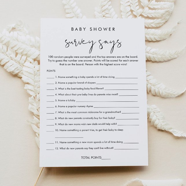 STELLA Baby Shower Survey Says Game Card (Creator Uploaded)