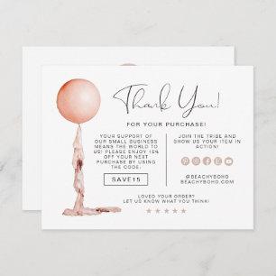 STELLA Blush Pink Party Balloon Business Thank You Invitation