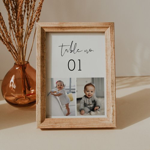 STELLA Childhood Photos Table Number Card 5x7