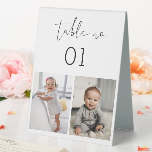 STELLA Childhood Photos Table Number Card 5x7  Table Tent Sign