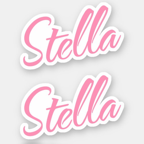 Stella Decorative Name in Pink x2 Sticker