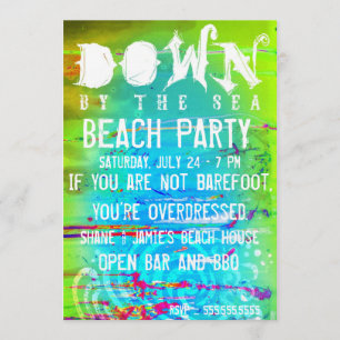 Stella Down By The Sea Beach Party Birthday Invitation