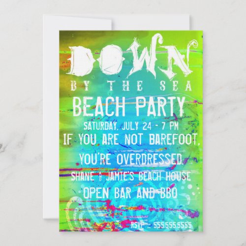 Stella Down By The Sea Beach Party Birthday Invitation