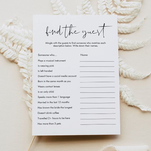 STELLA Find the Guest Baby or Bridal Shower Game Invitation