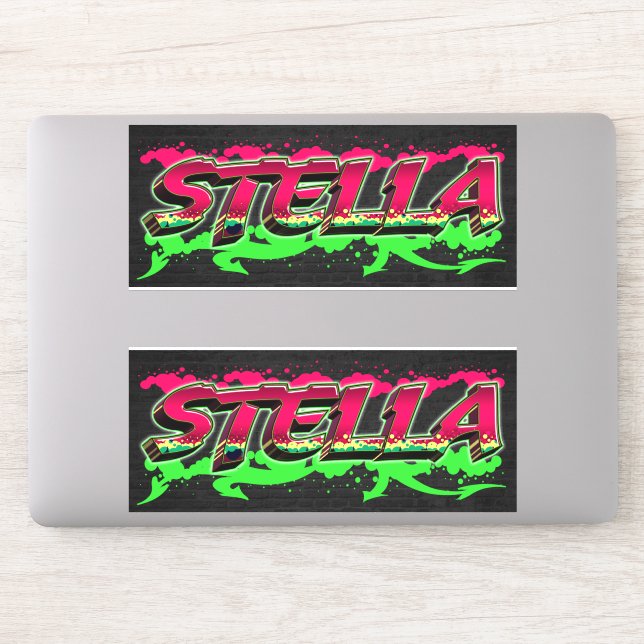 stella●プロフィールご一読下さい Stella First Name Graffiti Sticker | Zazzle