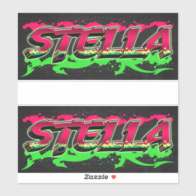 Stella First Name Graffiti Sticker | Zazzle