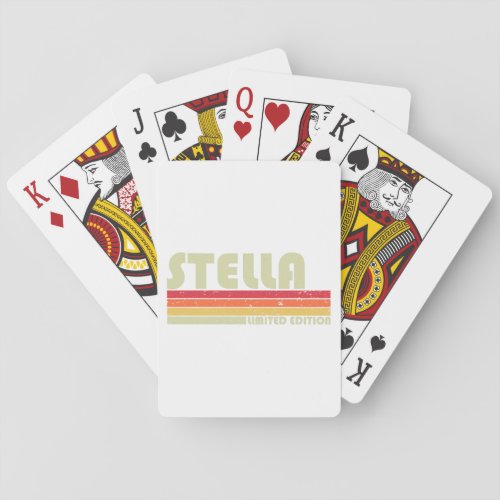 STELLA Gift Name Personalized Retro Vintage 80s 90 Playing Cards