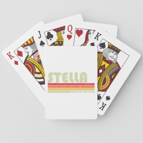 STELLA Gift Name Personalized Retro Vintage 80s 90 Poker Cards