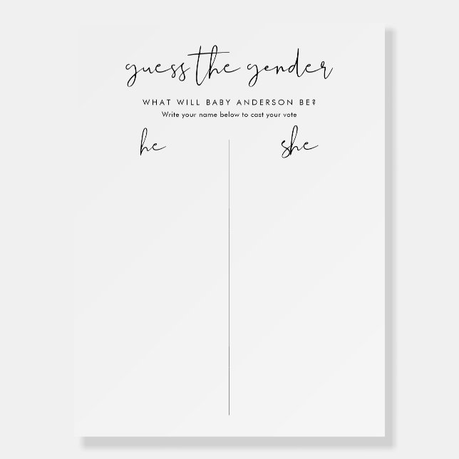 STELLA Guess the Gender Baby Shower Foam Board (Front)