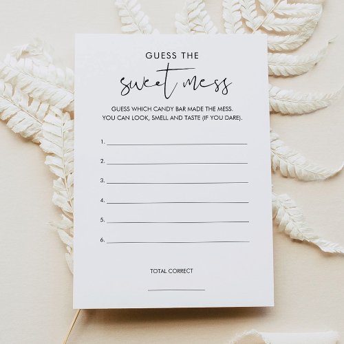 STELLA Guess the Sweet Mess Game Card