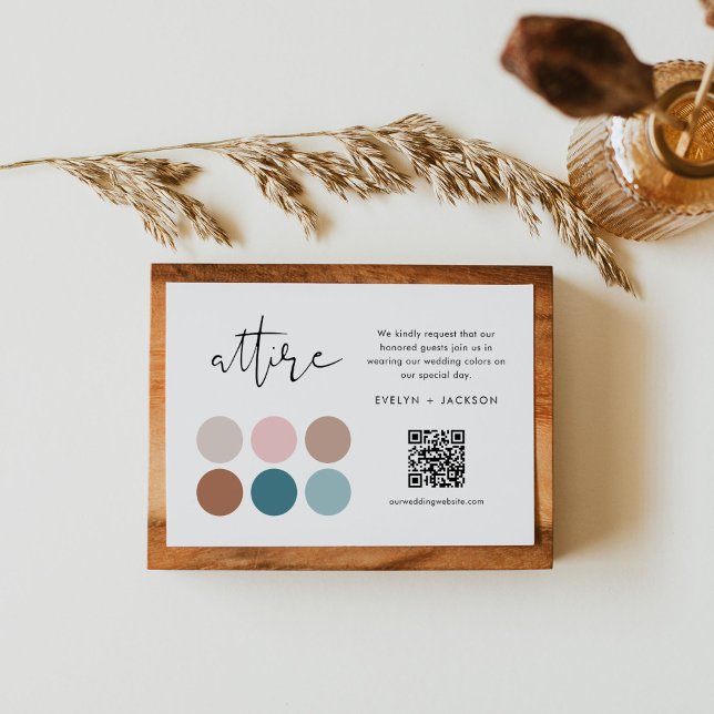 STELLA Guest Attire & QR Code Wedding Website Enclosure Card (Creator Uploaded)