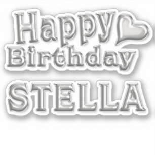 Stella Happy Birthday silver stickers