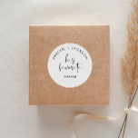 STELLA His Favorite Treat Favor 1.5" (sheet of 20) Classic Round Sticker<br><div class="desc">Discover the captivating allure of our Stella Collection, meticulously crafted to infuse your baby shower with an air of modern minimalism and a touch of edgy sophistication. Designed to seamlessly blend bohemian charm with timeless elegance, this versatile collection guarantees to elevate the aesthetics of any style baby shower, transforming your...</div>
