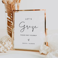 STELLA Let's Graze Late Night Snacks Wedding Sign