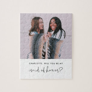 STELLA Minimal Photo Maid of Honor Proposal Jigsaw Puzzle