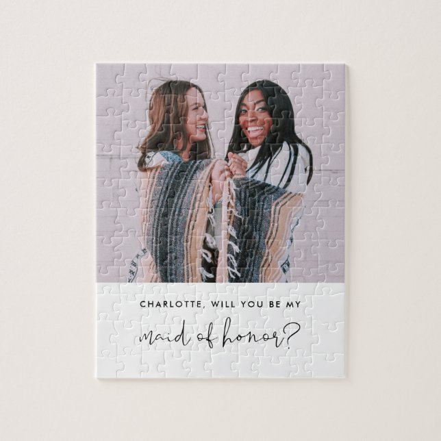 STELLA Minimal Photo Maid of Honor Proposal Jigsaw Puzzle (Vertical)