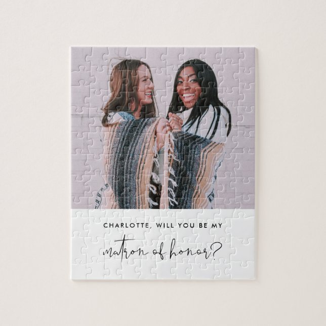 STELLA Minimal Photo Matron of Honor Proposal Jigsaw Puzzle (Vertical)