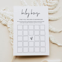 STELLA Minimalist Baby Shower Bingo Game Card