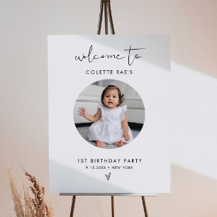 STELLA Minimalist Birthday Photo Welcome Sign