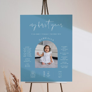 STELLA Minimalist Blue 1st Birthday Milestone Sign
