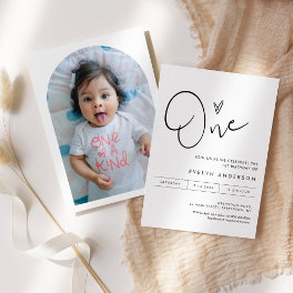 STELLA Minimalist Modern 1st Birthday Invitation
