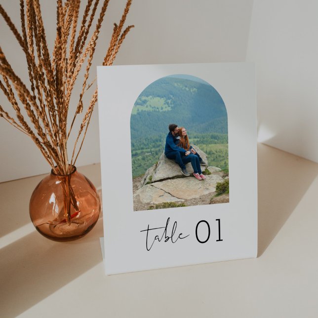 STELLA Minimalist Photo Table Number 5x7 Pedestal Sign (Creator Uploaded)