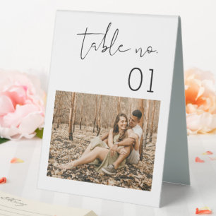 STELLA Minimalist Photo Table Number  Table Tent