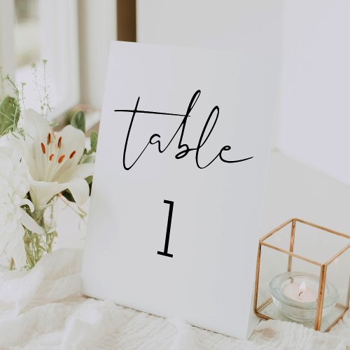 STELLA Minimalist Table Number 4x6 Plastic Pedestal Sign