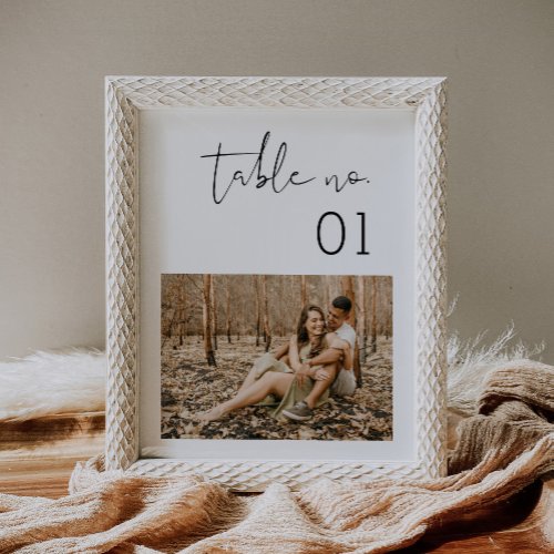 STELLA Minimalist Wedding Photo Table Number Sign