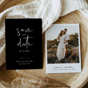 STELLA Modern Edgy Photo Save The Date Invitation