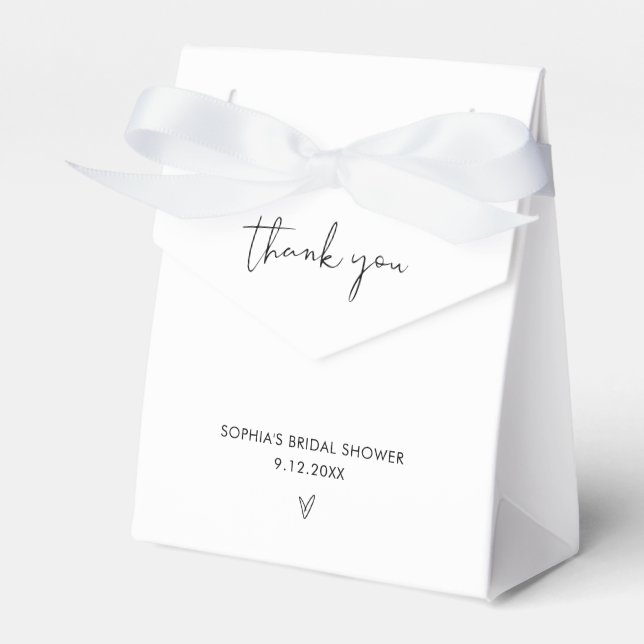 STELLA Modern Minimalist Bridal Shower Favor Boxes (Front Side)