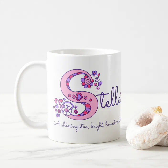 STELLA Coffee Mug Cup featuring the name in photos of sign letters STELLA Coffee Mug Cup featuring the name in photos of sign letters