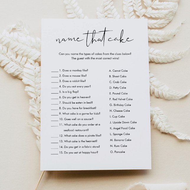STELLA Name That Cake Bridal Shower Game Card (Creator Uploaded)
