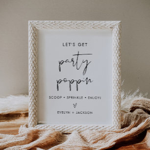 STELLA Popcorn Bar Wedding Sign, Party Poppin Poster